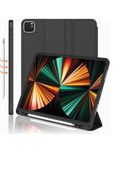 Buy Case Compatible with iPad Pro 12.9 inch (2022/2021/2020/2018, 6th/5th/4th/3rd Generation) - Shockproof Clear Back Cover with Pencil Holder, Auto Wake/Sleep in Egypt