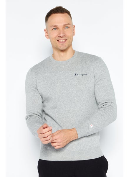 Buy Men Sportswear Fit Long Sleeves Outdoor Sweatshirt, Grey in UAE