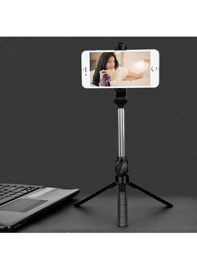 Buy XT10 Multi-function Mobile Live Broadcast Bluetooth Self-timer Pole Tripod (Black) in Saudi Arabia