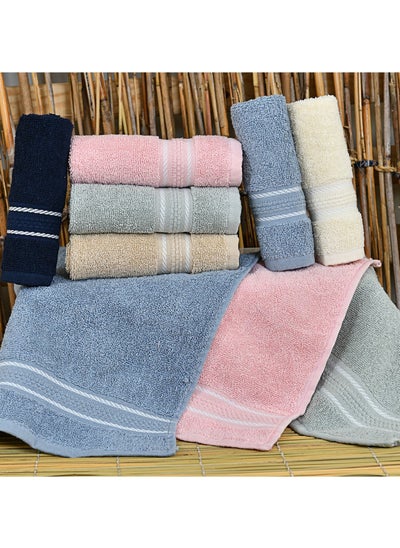 Buy Face Towels /Washcloths Terry Cotton Pack of 6Pcs - 33x33cm -550Gsm | Soft and Absorbent | Premium Quality Perfect for Daily Use | Ideal for Hotel Resort & Spa100% Cotton Made in Egypt in UAE