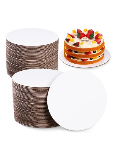 Buy 50 Pack Round Cake Boards Circle Cardboard Base Boards Grease Proof Cardboard Disposable for Baking Cake Pizza (8 Inch) in UAE