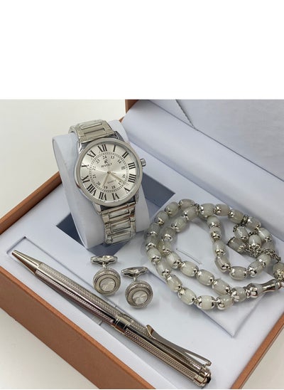 Buy 4 Piece Men's Watch Set Wrist Watch Set Wth Fountain Pen Button in Saudi Arabia