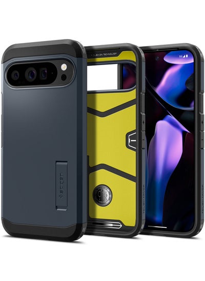 اشتري غطاء حماية Tough Armor لهاتف Google Pixel 9 Pro XL مع إسفنج شديد التحمل - معدن رمادي في الامارات