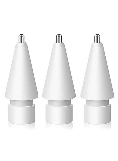 اشتري 3-Piece Replacement Tips for Apple Pencil 1st/2nd Generation, Upgraded Longer Fine Point High Sensitive Apple Pencil Nib, No Wear Out Noiseless Precise Control Stylus Tip for Apple Pencil في السعودية