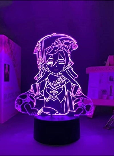 Buy 3D Night Light 3D Light Game Lamp Illusion Light Nightlight Genshin Impact Figure LED Game Decoration Lights for Decor Atmosphere Bedside Genshin Touch Sensor Lighting Yanfei in UAE