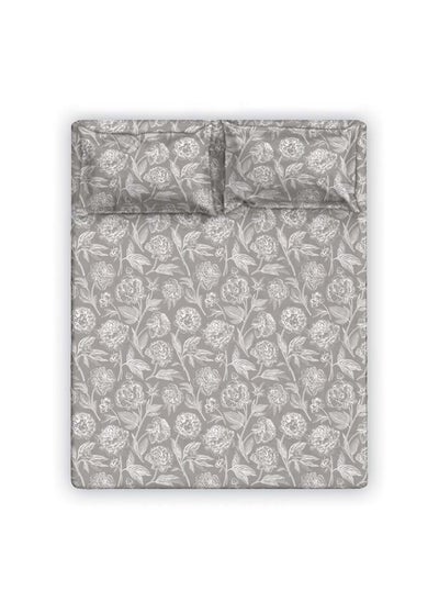 Buy Albany Single Bed Fitted Sheet Set 120X200+30 Cm/50X75+15 Cm Dahlia Silver (ANU-DUB-033 A) in UAE