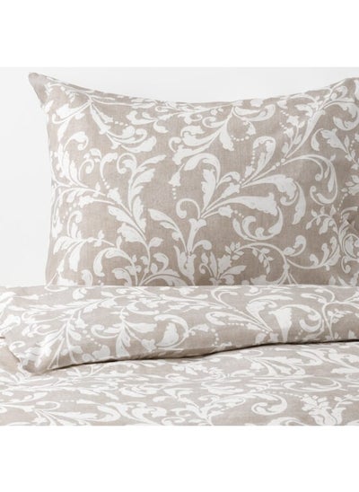 Buy Duvet Cover And Pillowcase, Beige/White, 150X200/50X80 Cm in Saudi Arabia