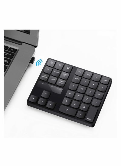 اشتري Numeric Keypad, Ultra-Silent External Numeric Pad,USB Rechargeable Number Pad Keyboard with 35 Keys for Ma cbook,Android, Windows(Black) في السعودية