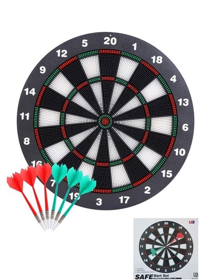 Buy Archery Dart Board Safety Rubber Game Set with 6 Soft Tip Arrow and Support Frame in UAE