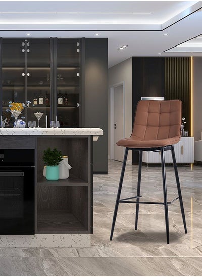 Buy Dantrix Bar Stool Kitchen Counter Height Bar Stool High Chair Furniture For Dining Room Kitchen Bar - Pu Brown in UAE