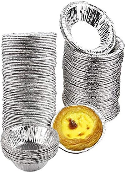 Buy 100 pcs Foil Trays Muffin Cases,  Foil Bun Cases Tin Foil Trays, Foil Pie Trays Cake Cake Tins, Mini Egg Tart Cases, Small Foil Pie Dishes Custard Tart Foils, Pastry Dish Aluminium Mold Cups in UAE