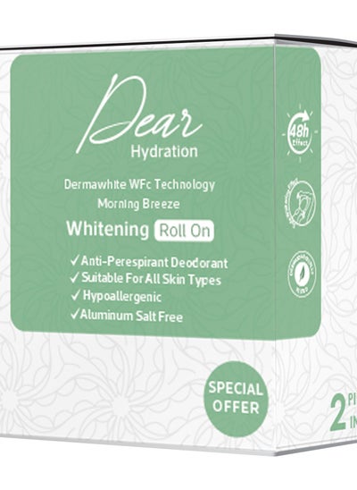 Buy Dear Pack of 2 pieces of whitening underarms and anti-perspirant deoderant roll on morning breeze fragrance 120 ML in Egypt