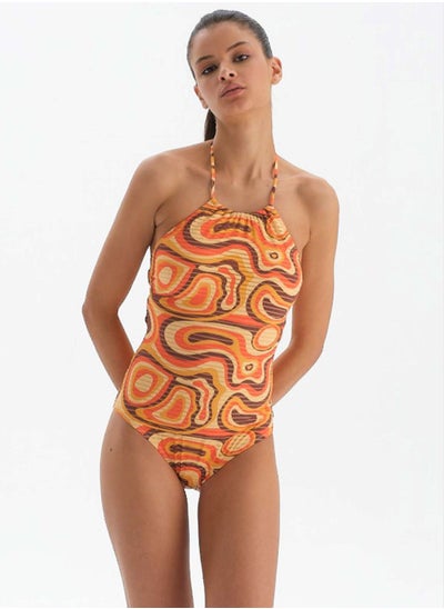 Buy Halter Neck Printed Swimsuit in UAE