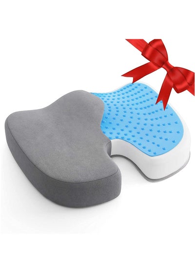 Buy Seat Cushion, Comfortable Gel-Enhanced Seat Pad for Office Chair Car Seat, Memory Foam Non-Slip Desk Chair Cushion Pillow for Sciatica, Coccyx, Tailbone & Back Pain Relief in UAE