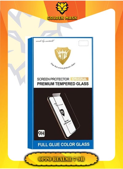 Buy For OPPO Realme 7 9H Full Glue Full Cover Tempered Glass - Black in Egypt