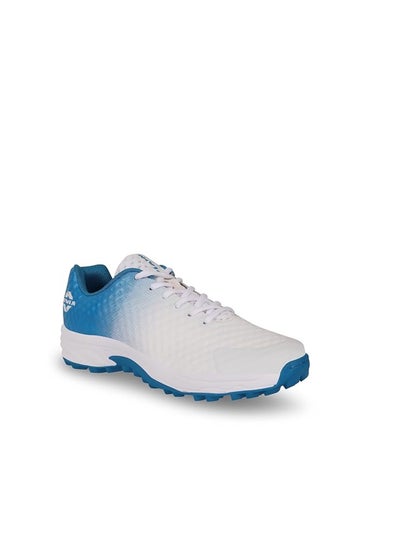 اشتري Crick 1000 Professional Cricket Shoes for Men (White/Aster Blue, Size: EU 43/UK 9/US 10) | Material Upper: Mesh/Ethylene Vinyl, Sole: Rubber في الامارات