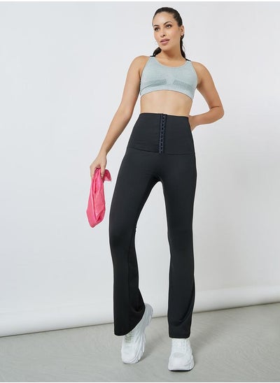 Buy Hook & Eye Tummy Control Flare Pants in Saudi Arabia