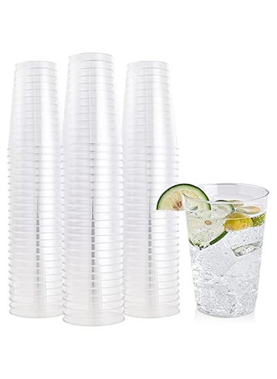 Buy Pack of 100 12 oz Clear Disposable Plastic Cups - Durable Tumblers for Weddings, Thanksgiving, , and  Parties in Saudi Arabia