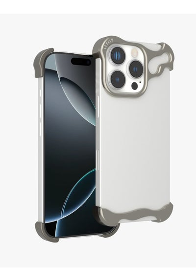 Buy iPhone 16 Pro Max Case Metallo Pro Aluminum Bumper Cover / Easy Snap On / Durable Material/ Impact-Resistant Corners / Seamless Fit / Comfortable & Secure Back Cover - Titanium in UAE