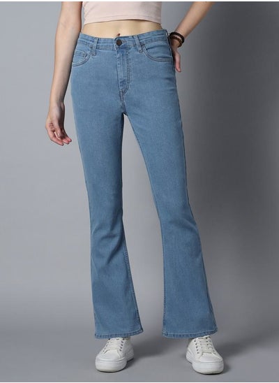 Buy High Rise Bootcut Clean Look Stretchable Jeans in Saudi Arabia