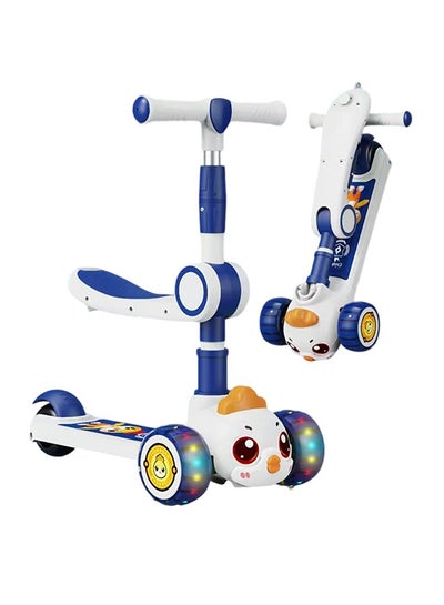Buy Baby/Kids 3 Wheel Scooter Outdoor & Sports Scooter Toy with Seat LED Light Up Wheels Height Adjustable Handle Suitable from 3-6 Years in UAE
