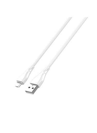 Buy LS612 Fast Charging Data Cable Micro To USB-A, 2M Length And 25 Watt Output - White in Egypt