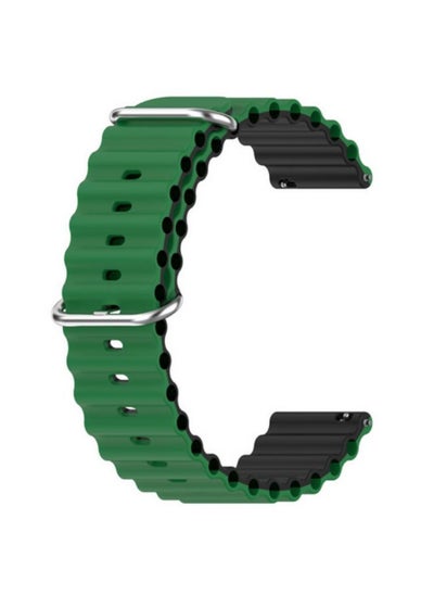 Buy 22mm Ocean Band for Samsung Galaxy Watch 3 /Galaxy Watch /Gear S3 Frontier/Classic/for Huawei Watch gt 3/Pro/gt2/pro/gt ,Silicone Sport Strap Wristband Women Men (Green Black) in Egypt