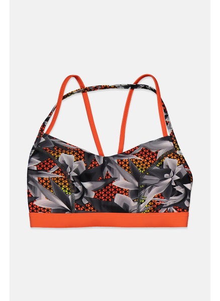 اشتري Women Allover Print Hydra Swimwear, Grey and Orange في السعودية