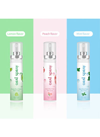 Buy Oral spray, fruit juice flavored advanced purifying oral spray, remove bad breath, regulate oral health (three flavors, Peach, Lime, Peach Mint) in Saudi Arabia