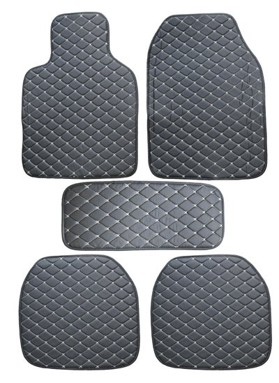 اشتري Universal Car Mat Black Beige Color 5 Pcs Set without Pedal في الامارات