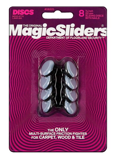 اشتري Magic Sliders 8221-  7/8 Inch Round Furniture Glide  Nail On Sliding Disc (8 pack) (Gray) في الامارات