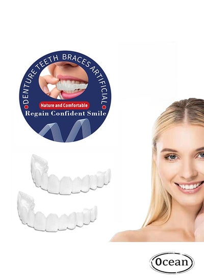 Buy Instant Veneers Dentures Fake Teeth Braces Whitening Cosmetic Tooth Covering Snap on Smile Teeth Top and Bottom Clip in Veneers Teeth Temporary Upper and Lower False Teeth for Men and Women in Saudi Arabia