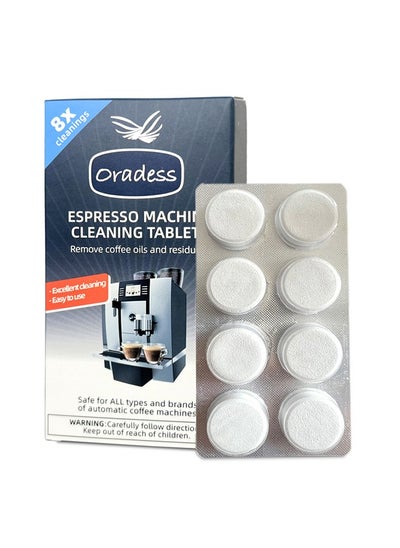 Buy Machine Cleaning Tablet 8 Count Professional Espresso Machine Cleaner Descaling Tablets for Coffee Machines, Steam Ovens, Ovens, Ranges in UAE