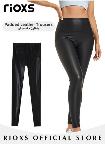 اشتري Women's Faux Leather Leggings High Waisted Stretch Leather Pants Pleather Tights for Women في الامارات