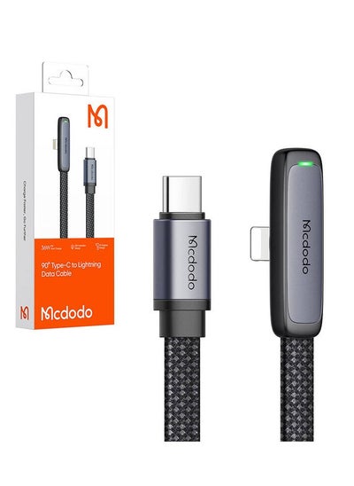 Buy Mcdodo CA-3351 USB-C to Lightning Prism 90 degree Cable 1.8m Black in UAE