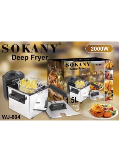 Buy Professional Deep Fryer 1.5 l 2000 W WJ-804 Silver in Egypt