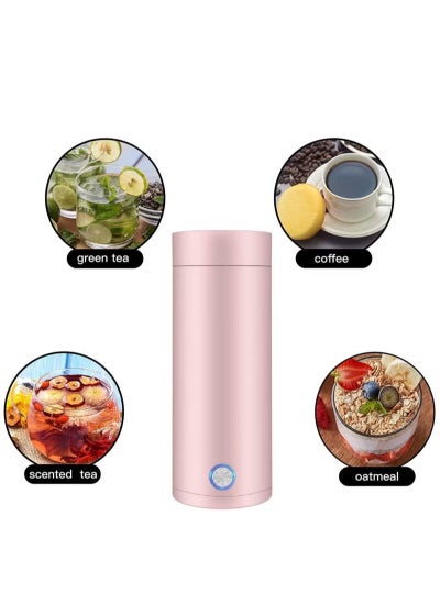 Buy Travel Electric Kettle, Small Portable Kettle with Non-stick Coating, Single Cup Water Heater Travel Kettle, Portable Water Boiler, 400ml Pink in Saudi Arabia