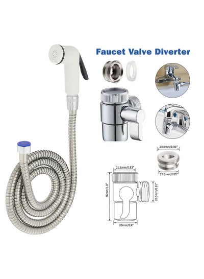 Buy Portable travel shattaf that works from the water source in the bathroom with a 1.5 meter hose and high explosive pressure that can withstand high water pressure, with a water adapter and a brass nut. in Egypt