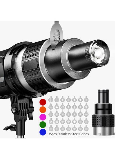 اشتري عدسة مخروطية من فلاش سنوت، مجموعة إضاءة استوديو تصوير على شكل فنان فيديو، مع عدسة كشاف ضوئي 35 Gobos في السعودية