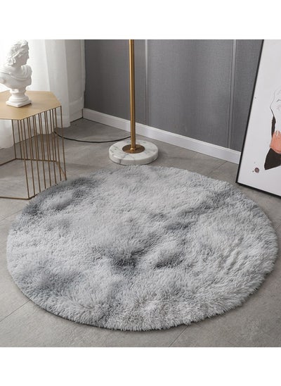 Buy Fluffy Round Upholstery Rug for Bedroom, Soft Plush Cushion 100x100cm, Cozy and Stylish Floor Mat in UAE