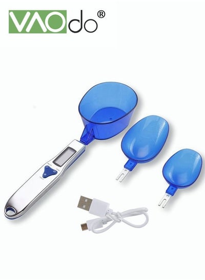 Buy 4PCS Kitchen Electronic Weighing Spoon High-precision Measurement USB Interface Charging Size Spoon Head Replacement Electronic Scale 500 g/0.1 g Blue in UAE