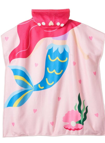 Buy Baby Towel Kid Cartoon Printed Hooded Bath Towel Child Cape Cute Beach Towel for Children Cloak Cosy Towel Ocean World 3 to 7 Years Old Pink in UAE