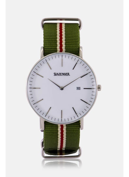 Buy Men SL91980119 Nylon Watch 35mm, Green/Navy Combo in UAE