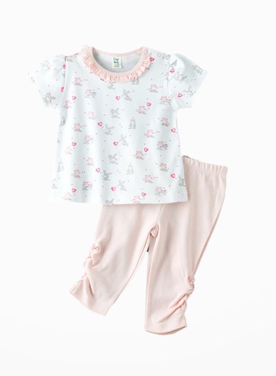 Buy Newborn Baby Girl Top and Pyjama Set in UAE