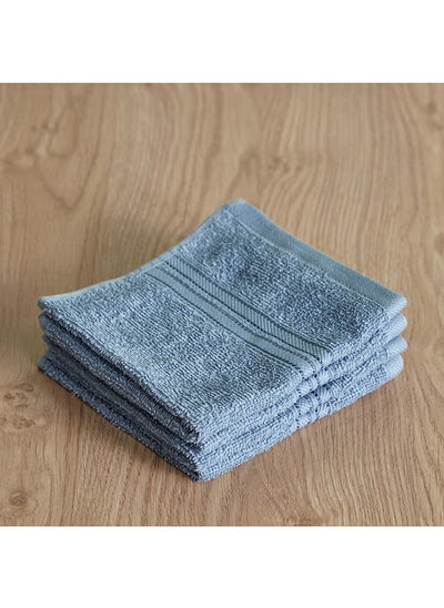 Buy Essential 4-Piece Carded Face Towel Set 30 x 30 cm in Saudi Arabia