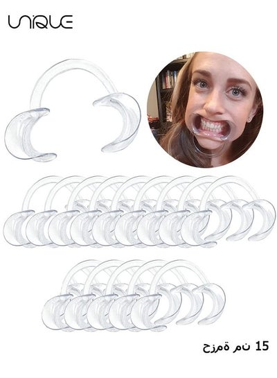 Buy 15-Pack Dental Cheek Retractor, Professional Autoclavable Mouth Opener Retractors, for Dentist, Teeth Whitening, Party, Mouthguard Challenge Game - Size M, Clear in UAE
