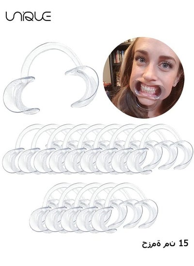 Buy 15-Pack Dental Cheek Retractor, Professional Autoclavable Mouth Opener Retractors, for Dentist, Teeth Whitening, Party, Mouthguard Challenge Game - Size M, Clear in Saudi Arabia