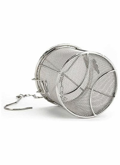 Buy Tea Ball Strainer Stainless Steel Wire Mesh Design Soup Seasonings Seperation Basket Filter for Home Kitchen Silver Infuser, with Chain Hook Brewing in UAE