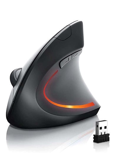Buy Ergonomic Wireless Mouse, Vertical Gaming Mouse Ergonomic design - Prevention of mouse arm -Tennis elbow, 3 Adjustable DPI 3200/ 1600/ 1200 Levels for Laptop, PC, Desktop in Saudi Arabia
