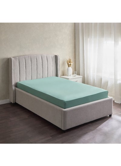 اشتري Derby Solid Twin Microfibre Fitted Sheet 200 x 25 x 120 cm في السعودية